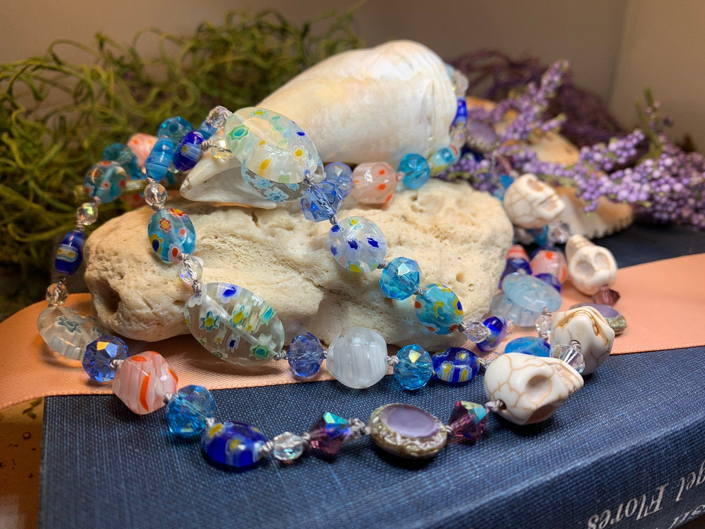 Sugar Skull Dreaming Long Beaded Necklace