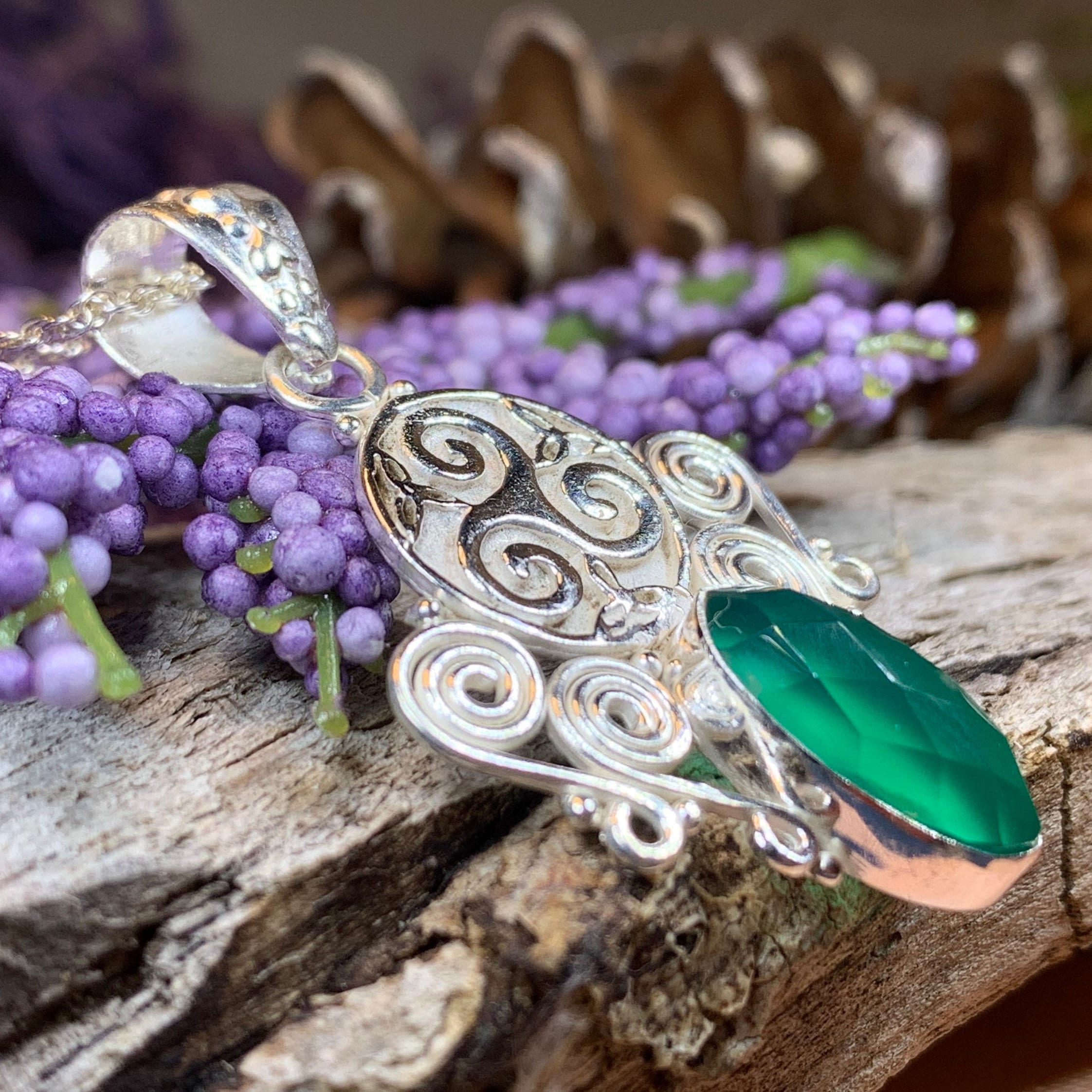 Lyria Celtic Triple Spiral Necklace