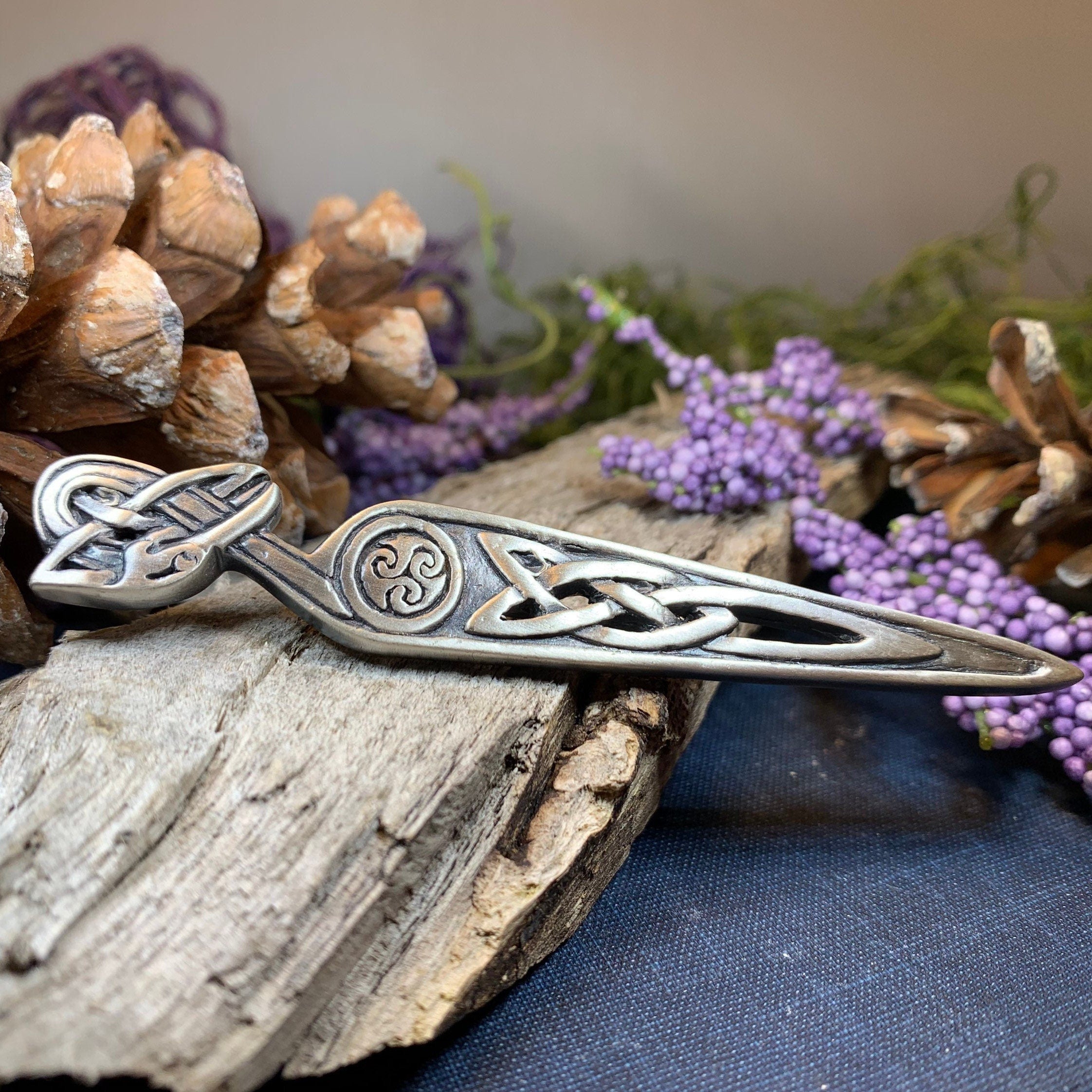 Celtic Raven Triskele Kilt Pin