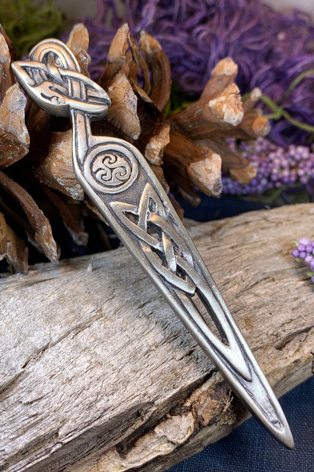 Celtic Raven Triskele Kilt Pin