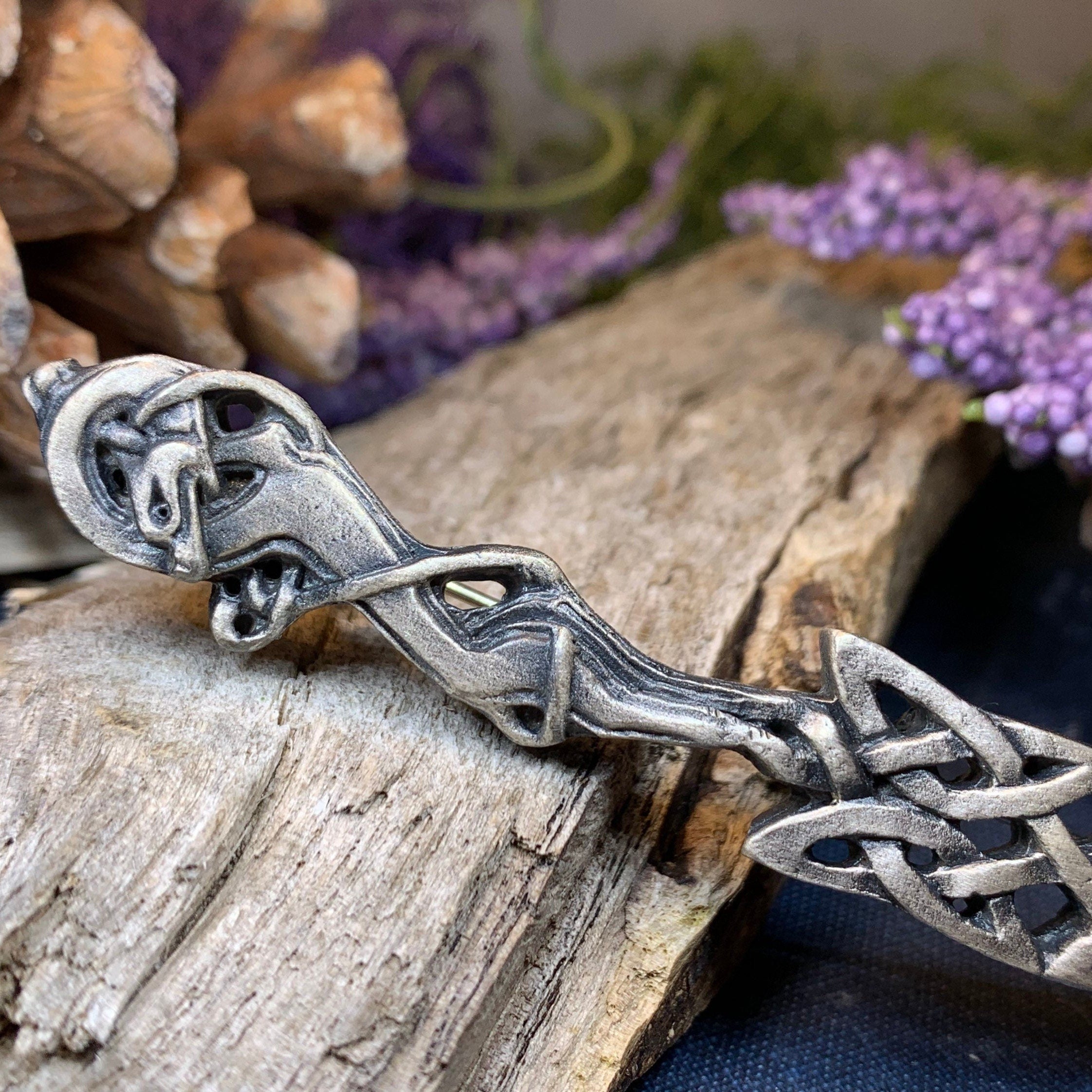 Celtic Wolf Kilt Pin
