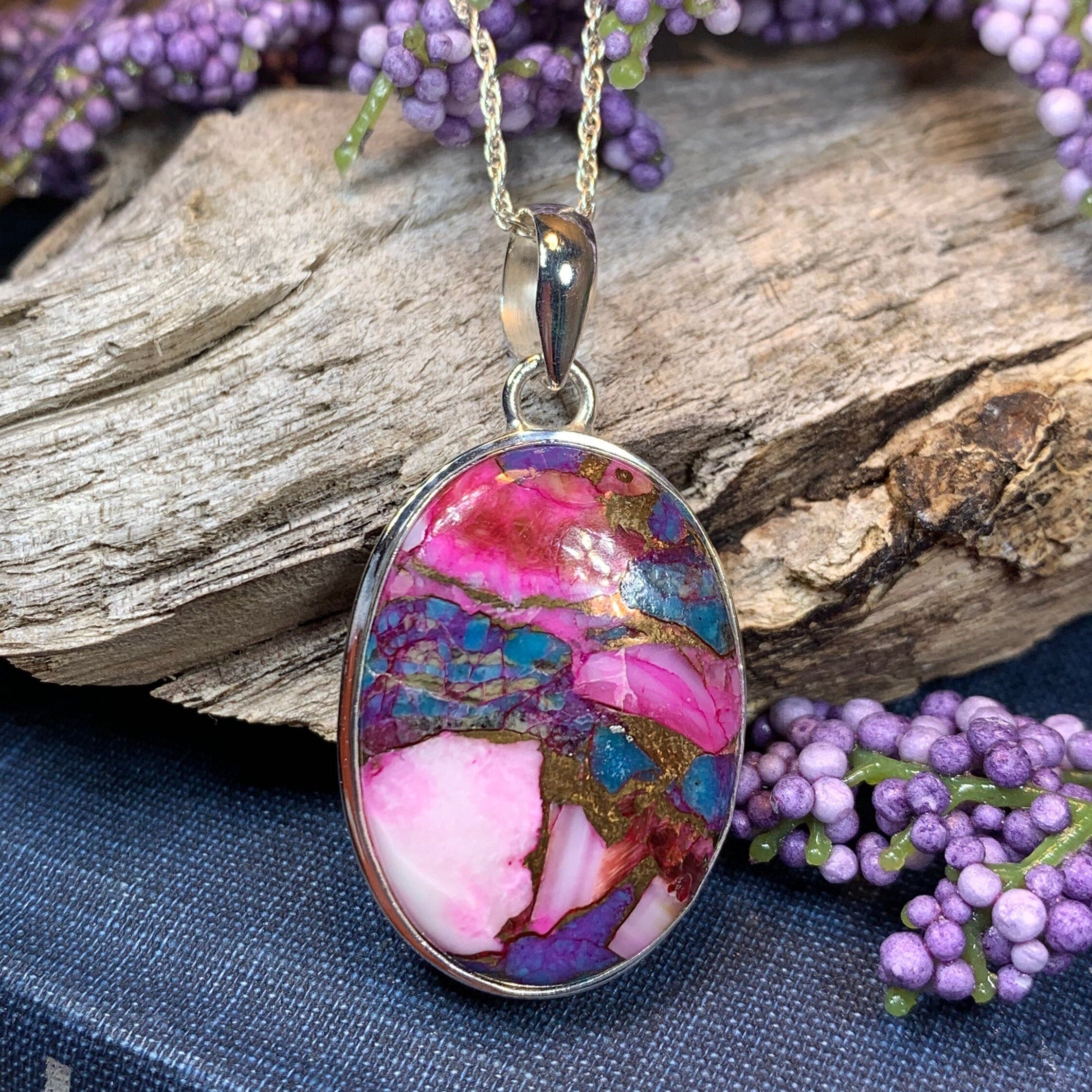 Pink Sunset Copper Turquoise Necklace