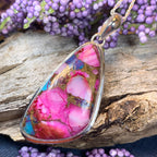 Pink Sunset Copper Turquoise Necklace