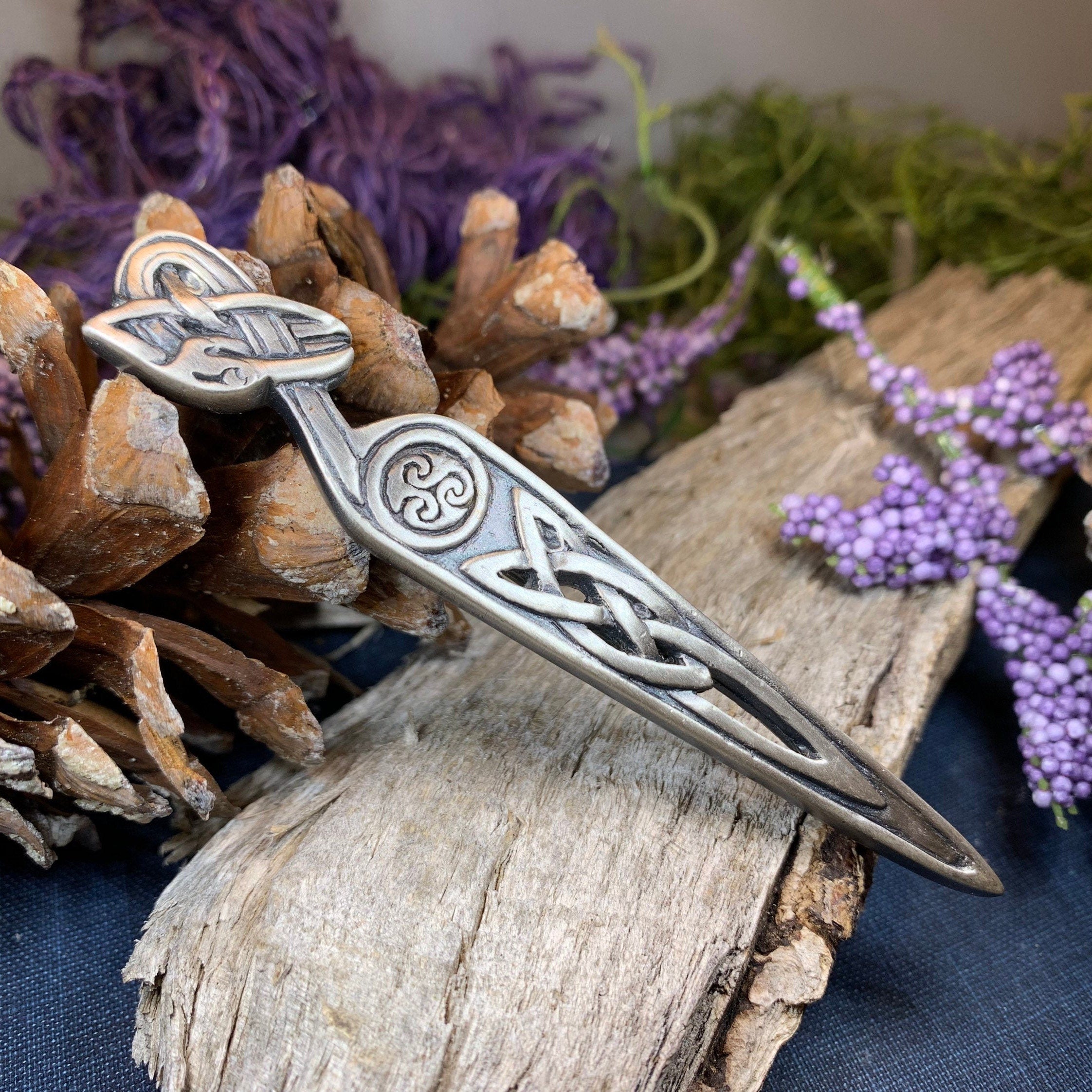 Celtic Raven Triskele Kilt Pin