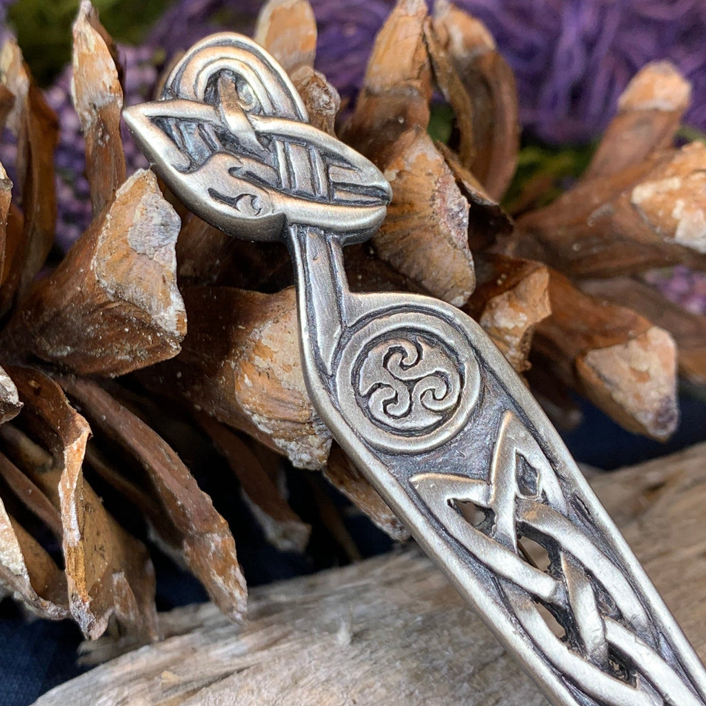 Celtic Raven Triskele Kilt Pin