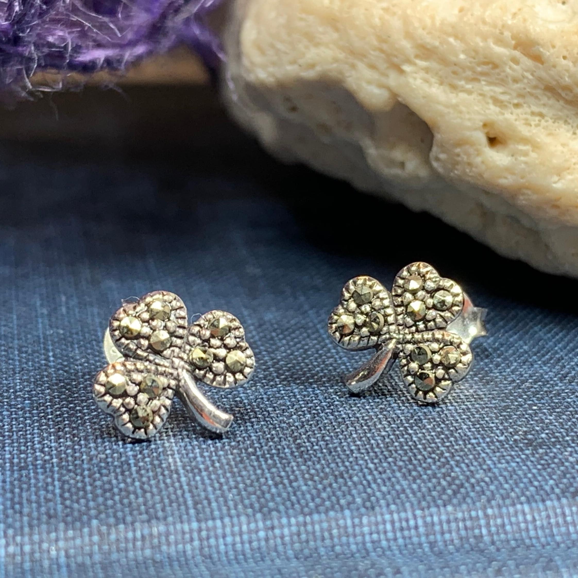 Marcasite Shamrock Earrings