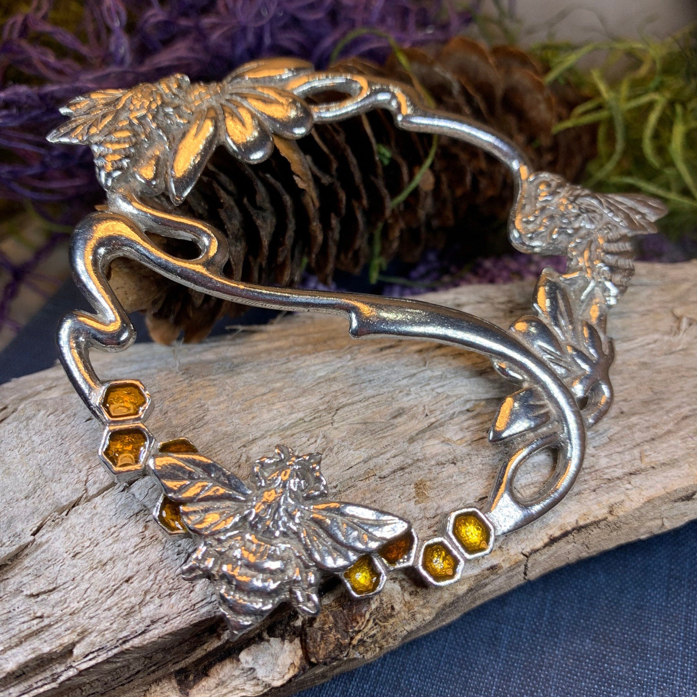 Bee & Honeycomb Scarf Ring