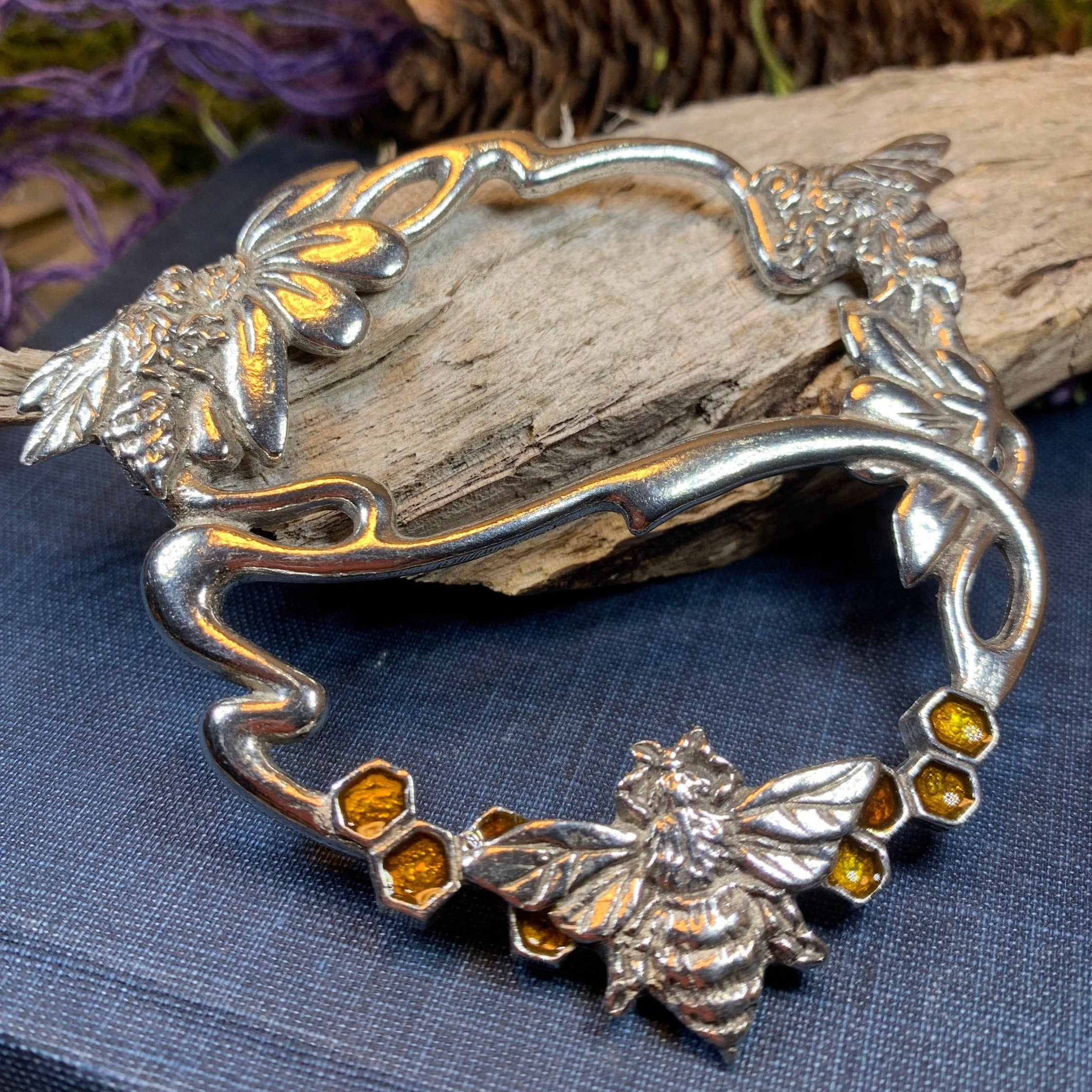 Bee & Honeycomb Scarf Ring