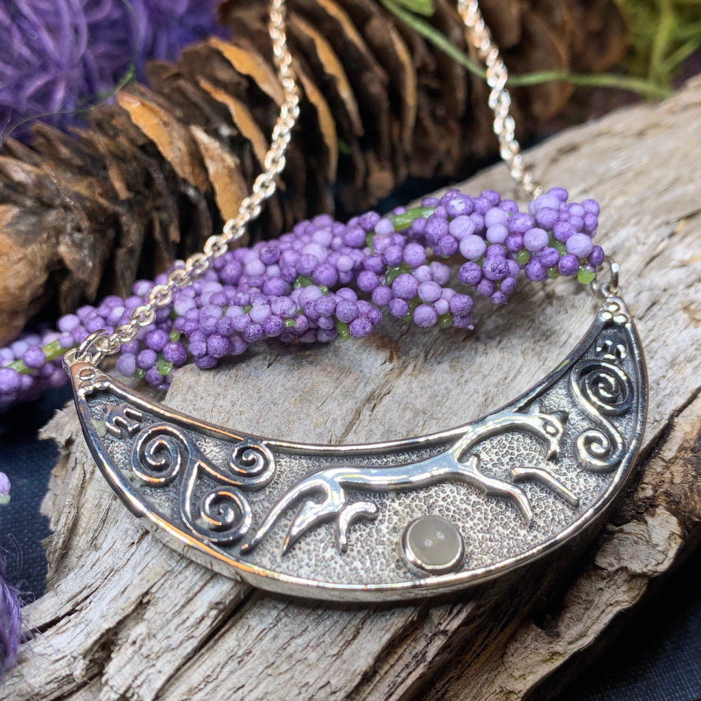 Epona Celtic Horse Moonstone Necklace