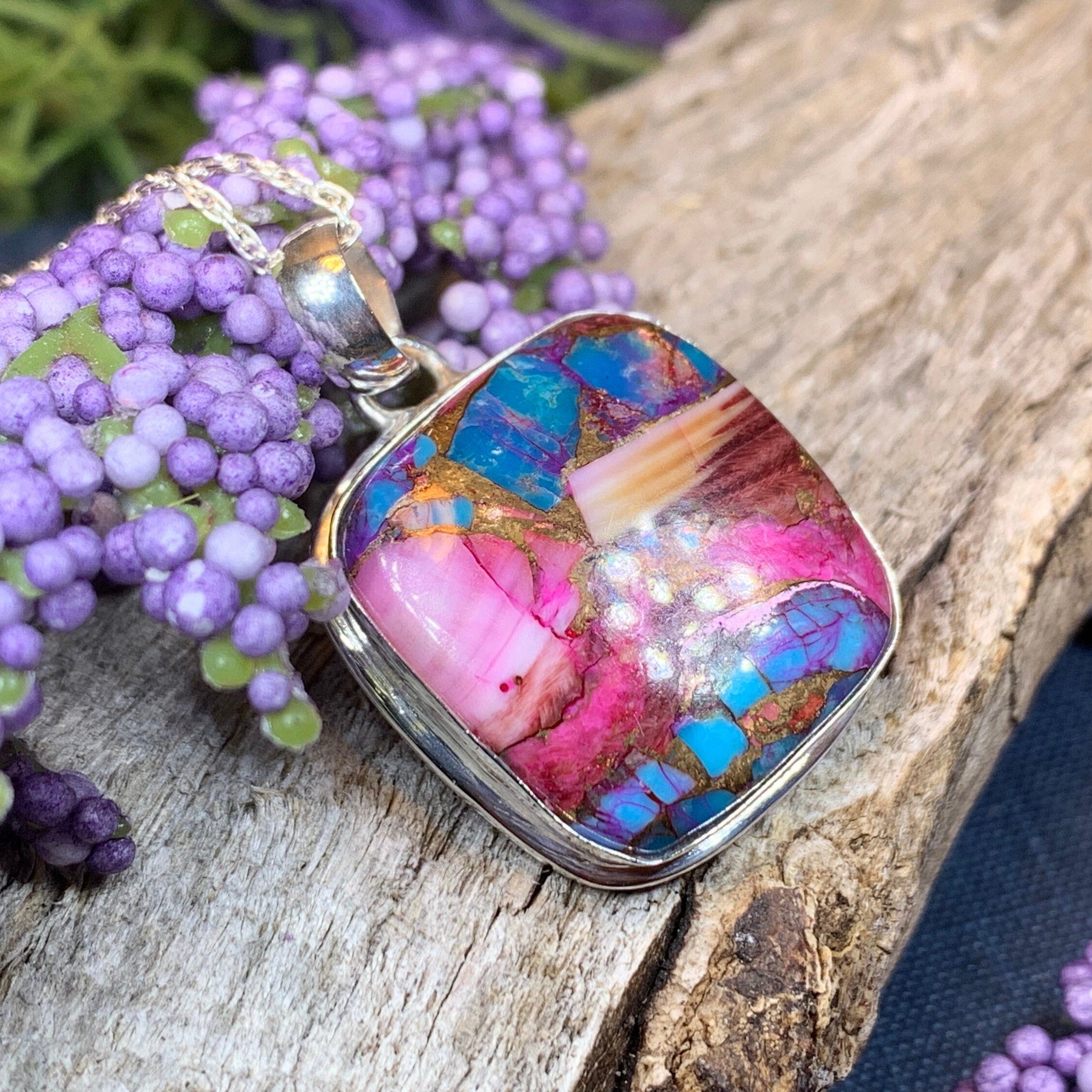 Pink Sunset Copper Turquoise Necklace