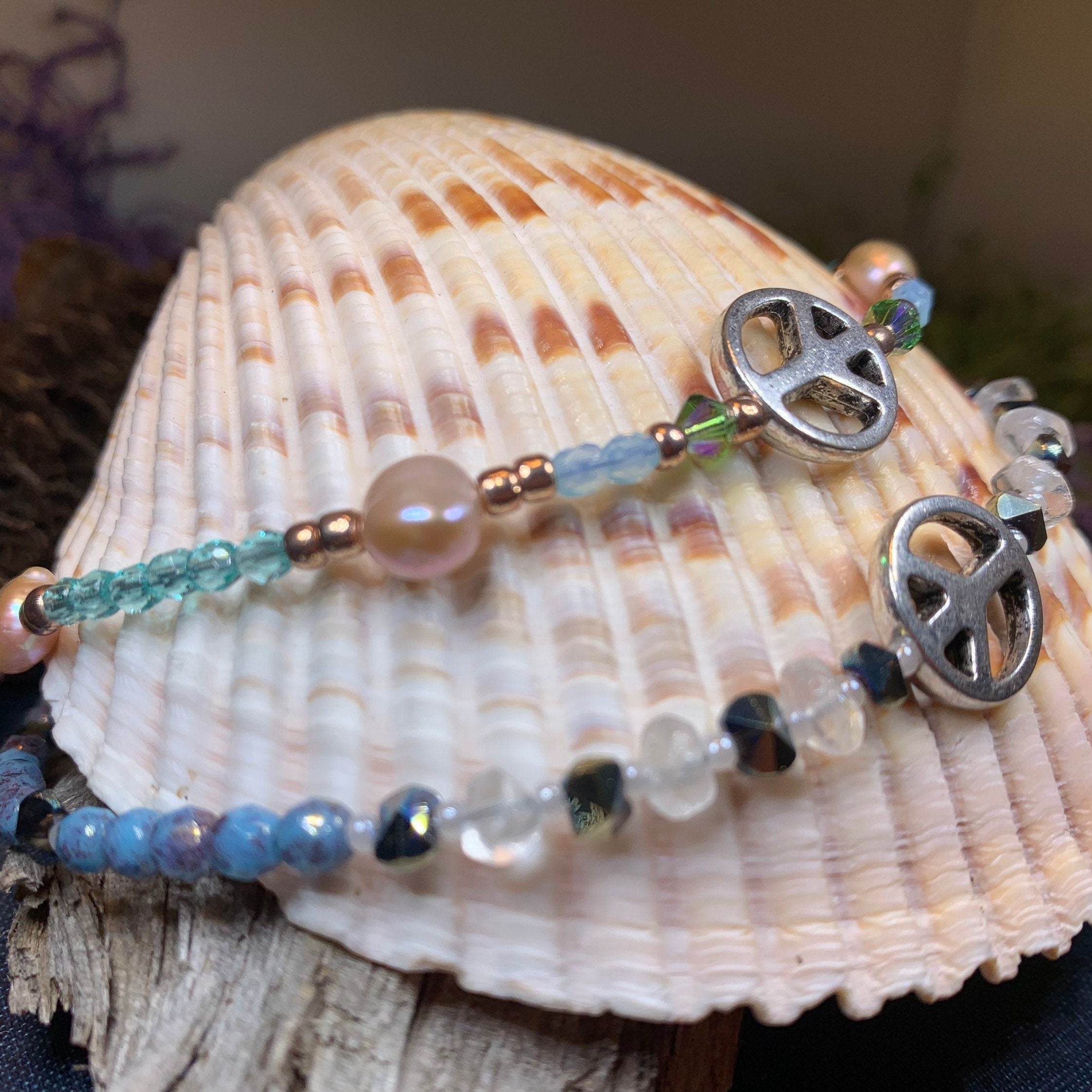 Peace Sign Ankle Bracelet