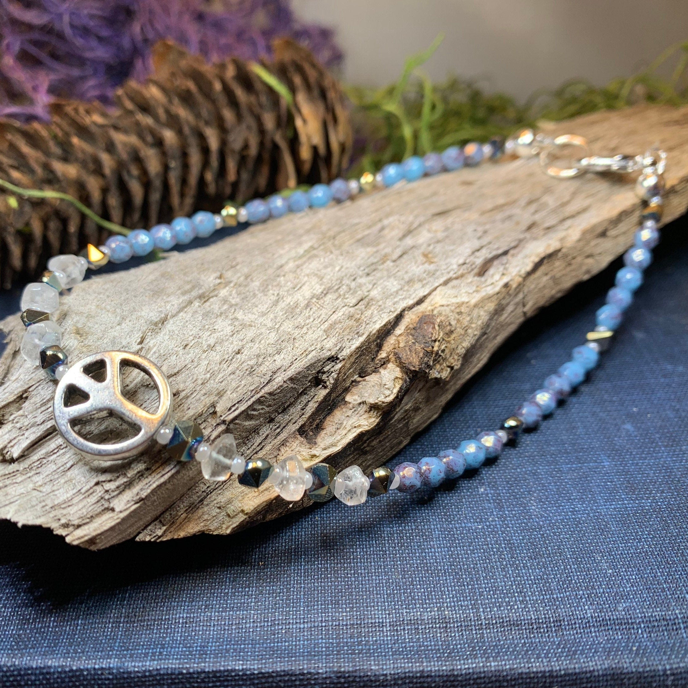 Peace Sign Ankle Bracelet