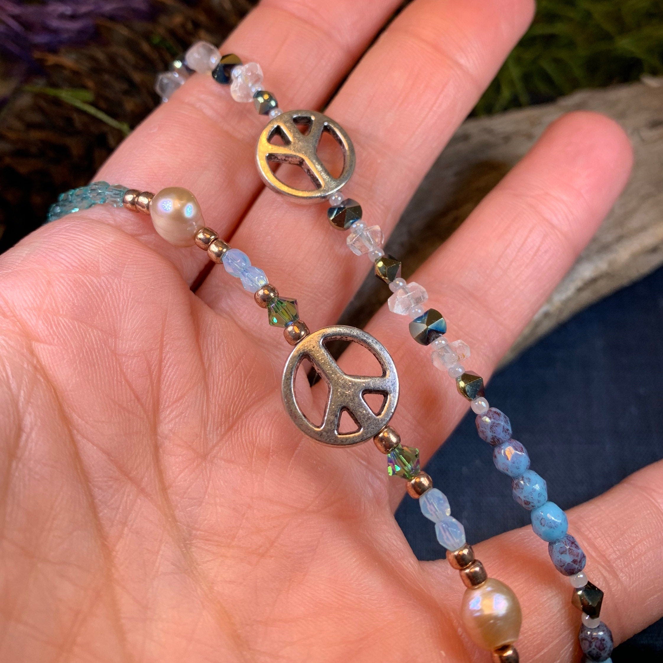 Peace Sign Ankle Bracelet