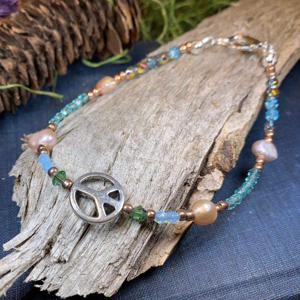 Peace Sign Ankle Bracelet