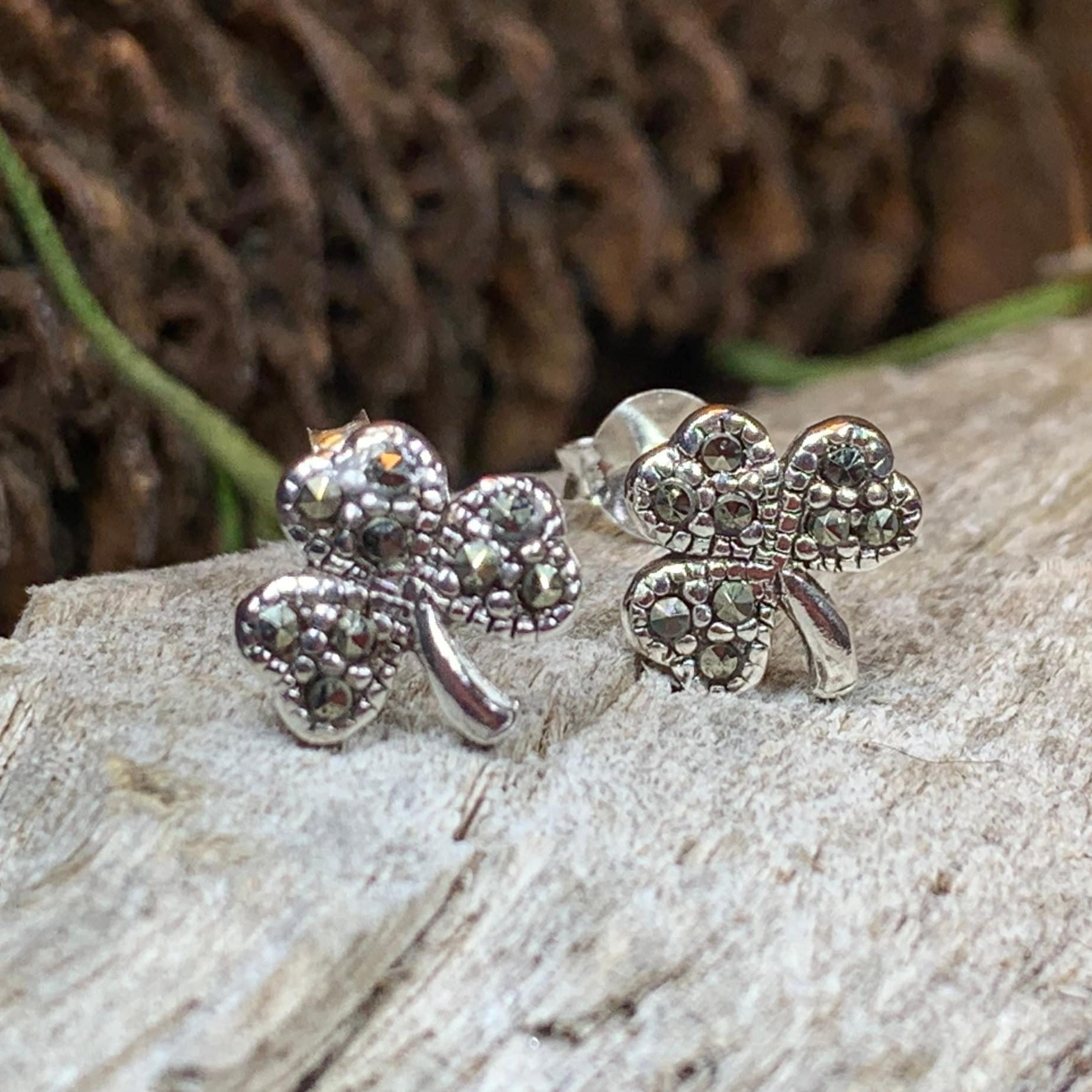 Marcasite Shamrock Earrings