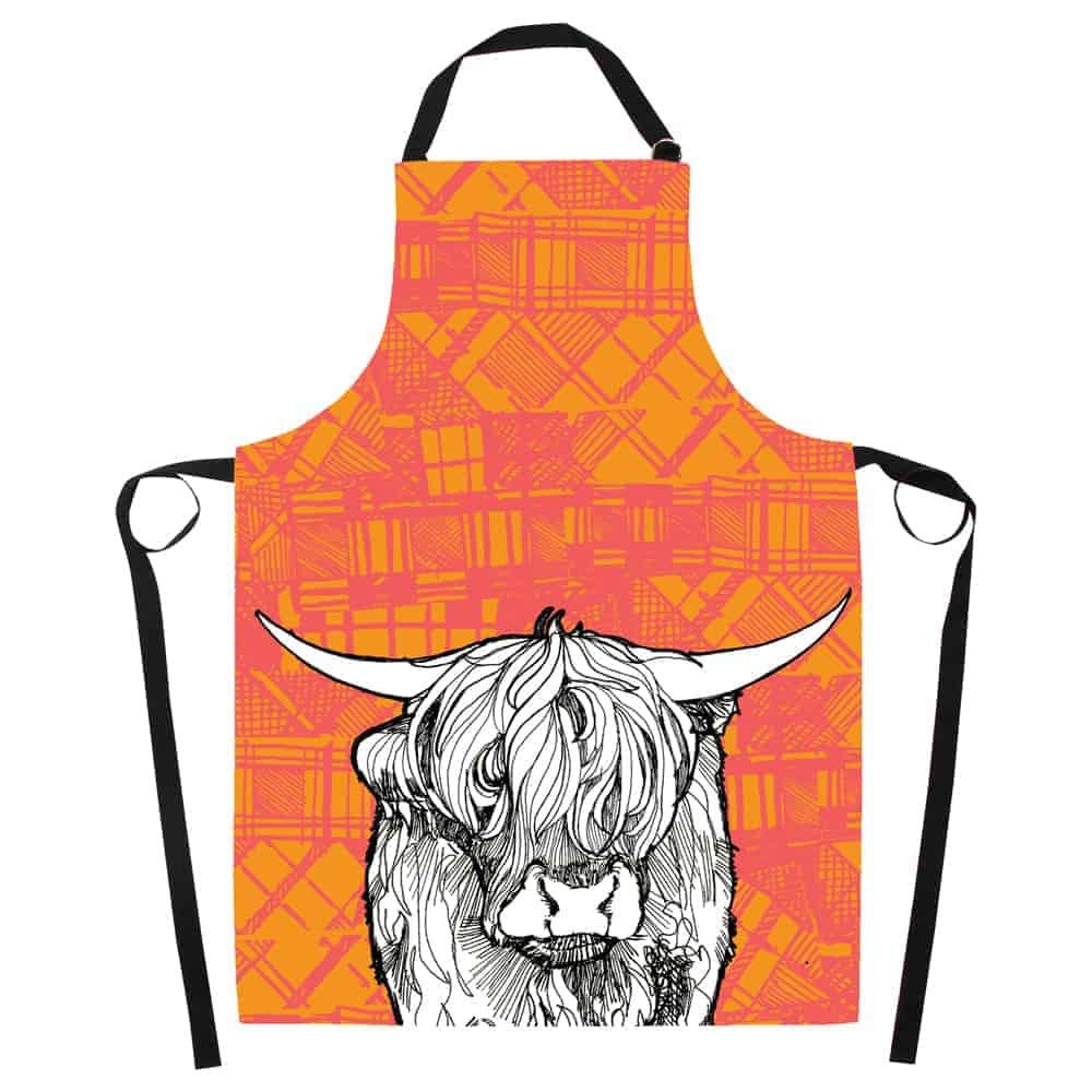 Highland Cow Tartan Apron