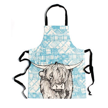 Highland Cow Tartan Apron