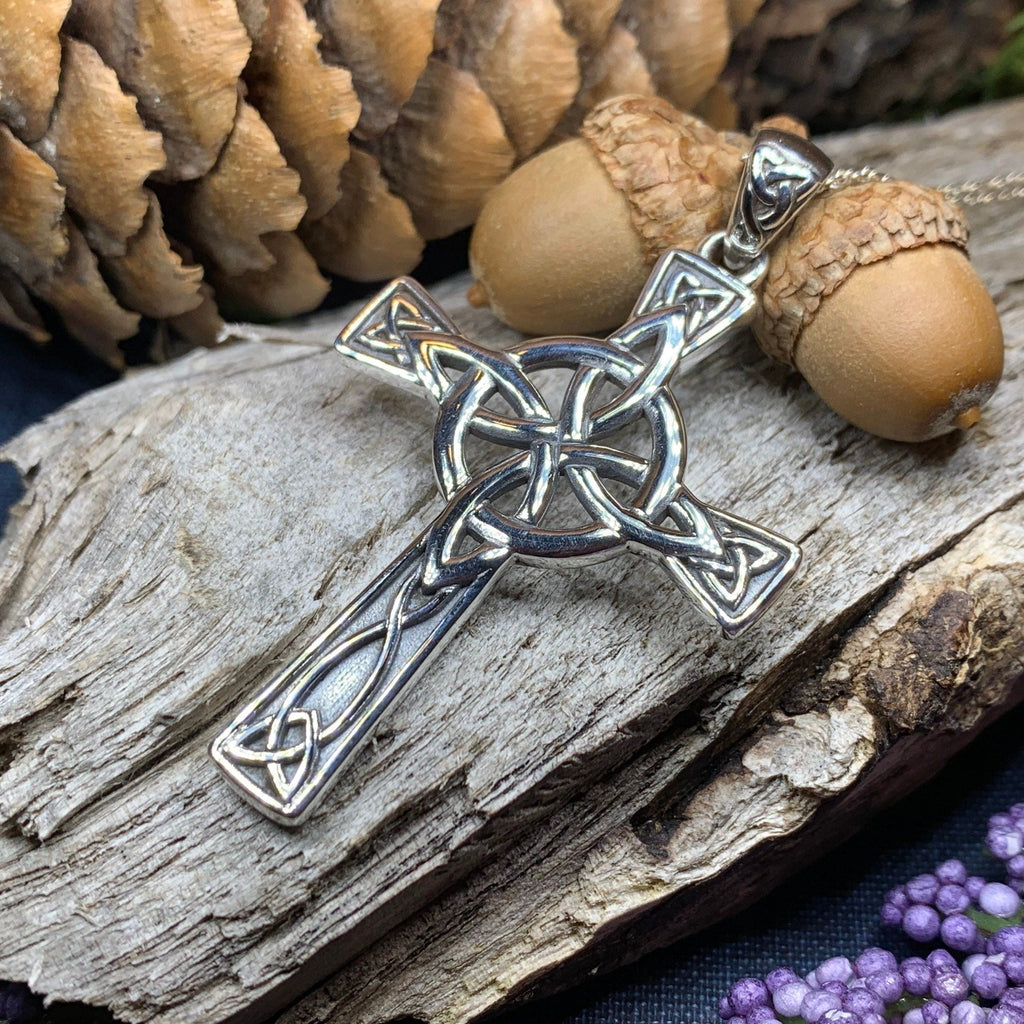 Large Four Corner Knot Celtic Cross Necklace