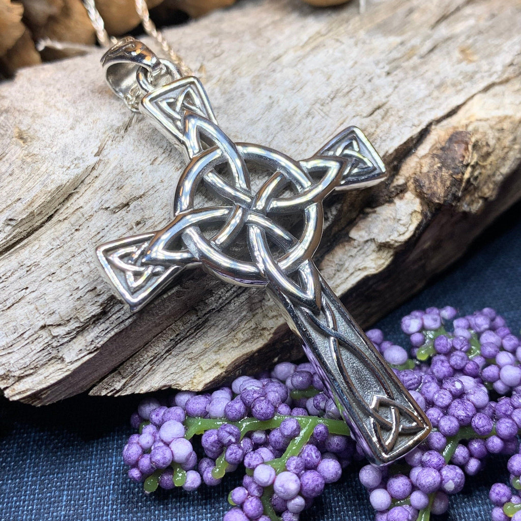 Large Four Corner Knot Celtic Cross Necklace