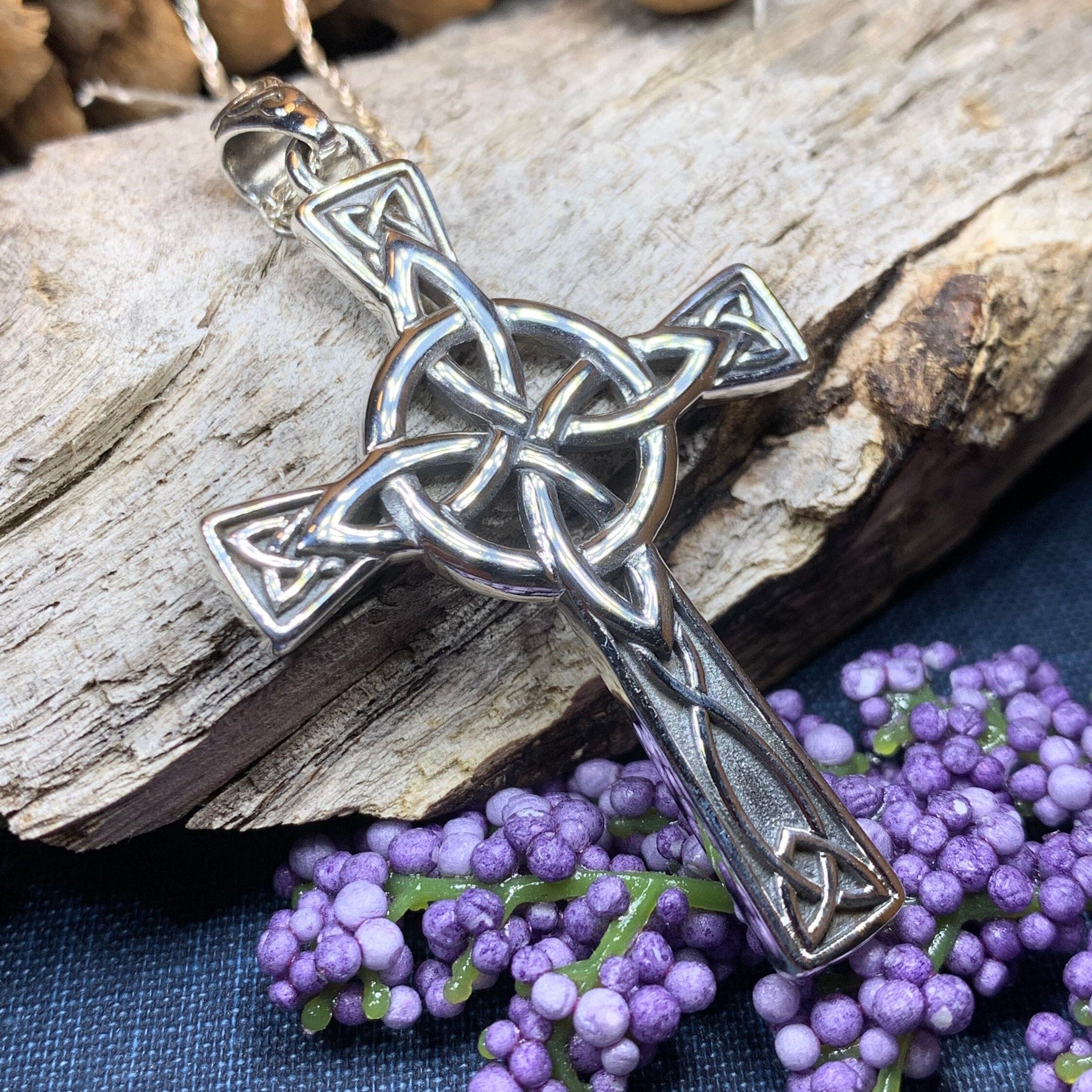 Large Four Corner Knot Celtic Cross Necklace