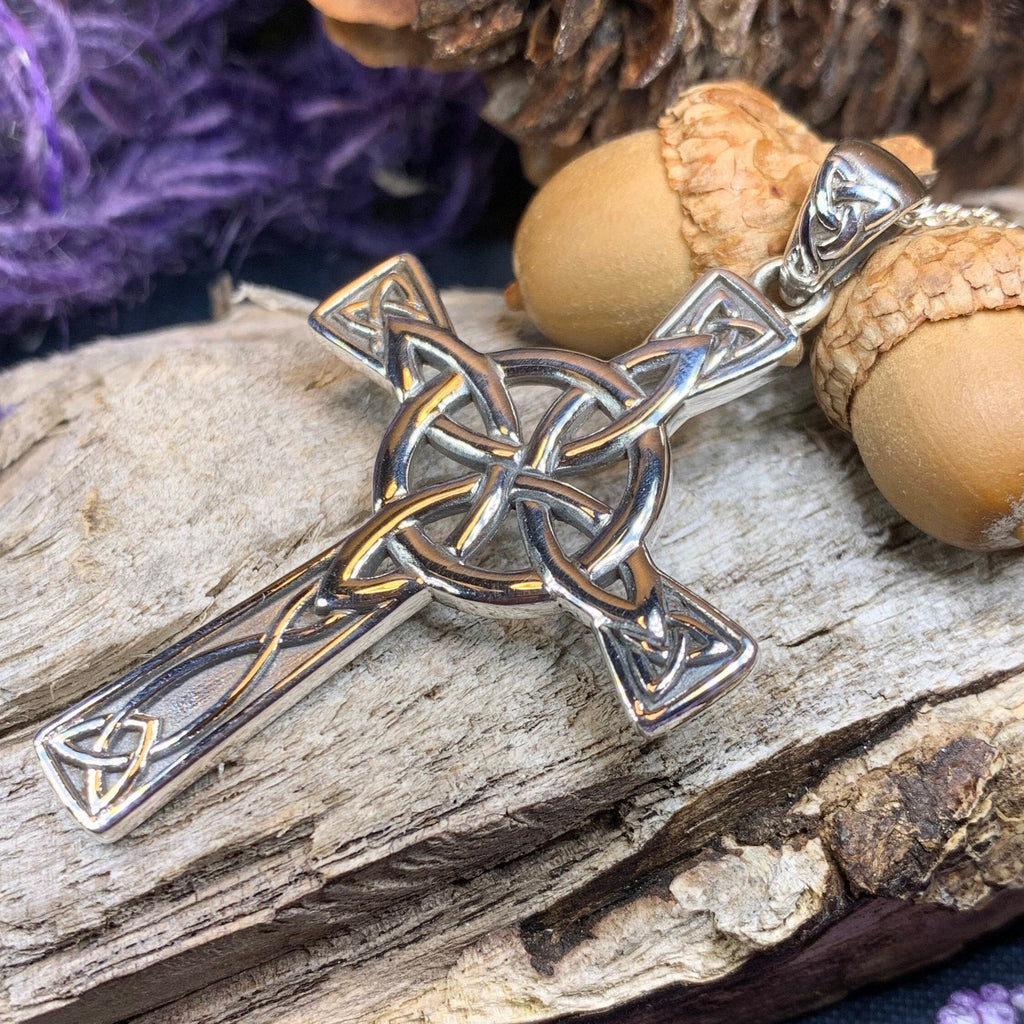 Large Four Corner Knot Celtic Cross Necklace