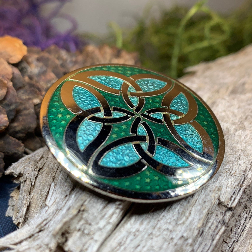 Trinity Knot Enamel Celtic Brooch