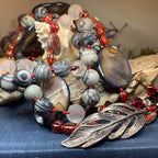 Red Skies Feather Long Necklace