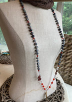 Golden Feather Long Necklace