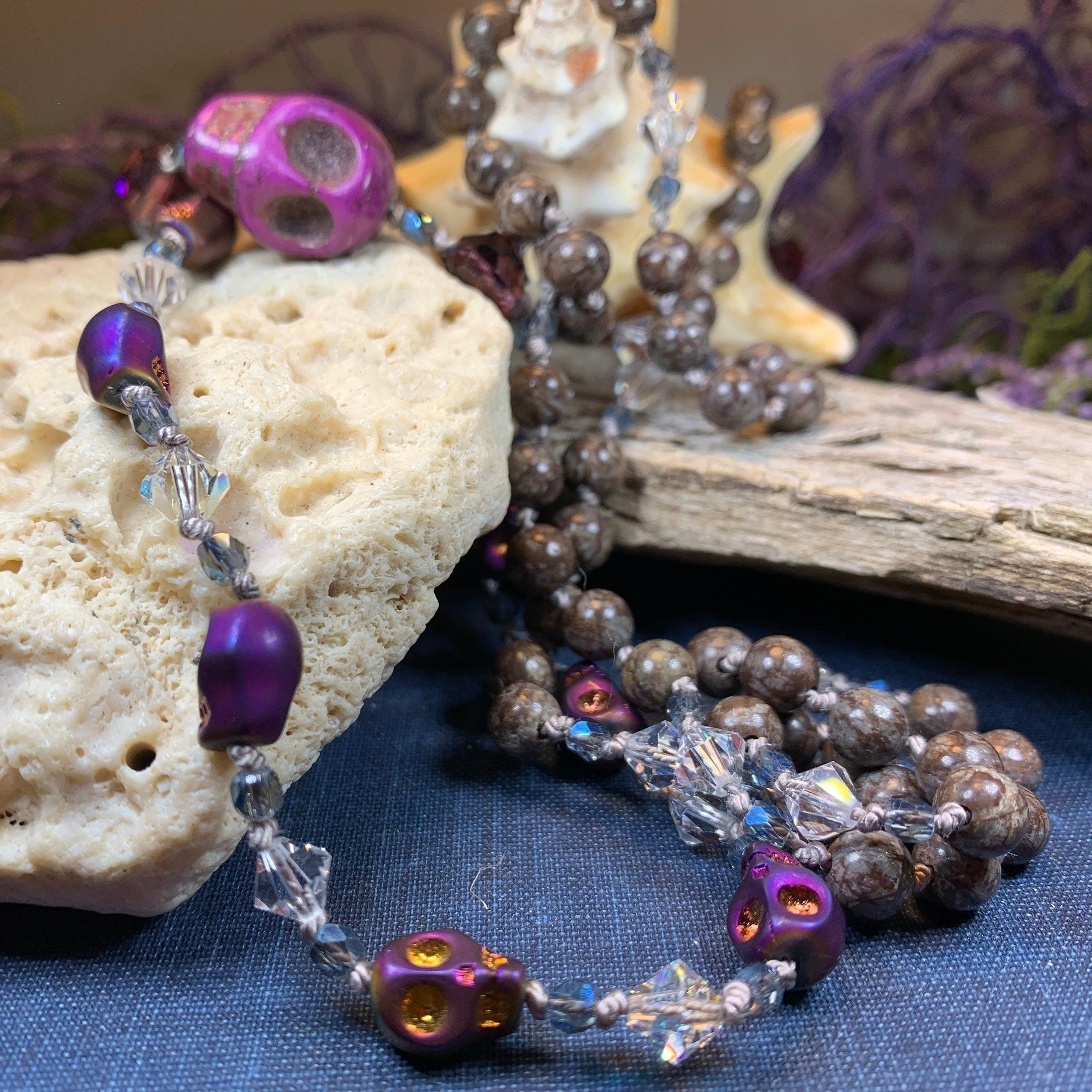 Purple Magic Long Beaded Necklace