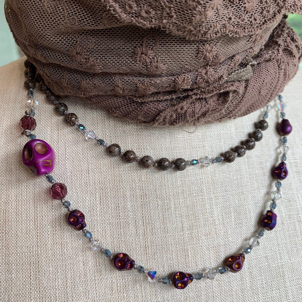 Purple Magic Long Beaded Necklace
