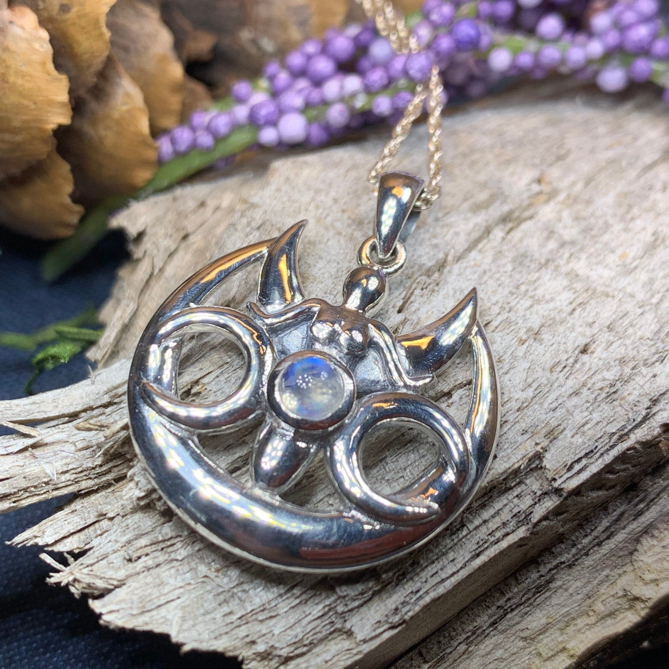 Keilia Triple Moon Goddess Necklace