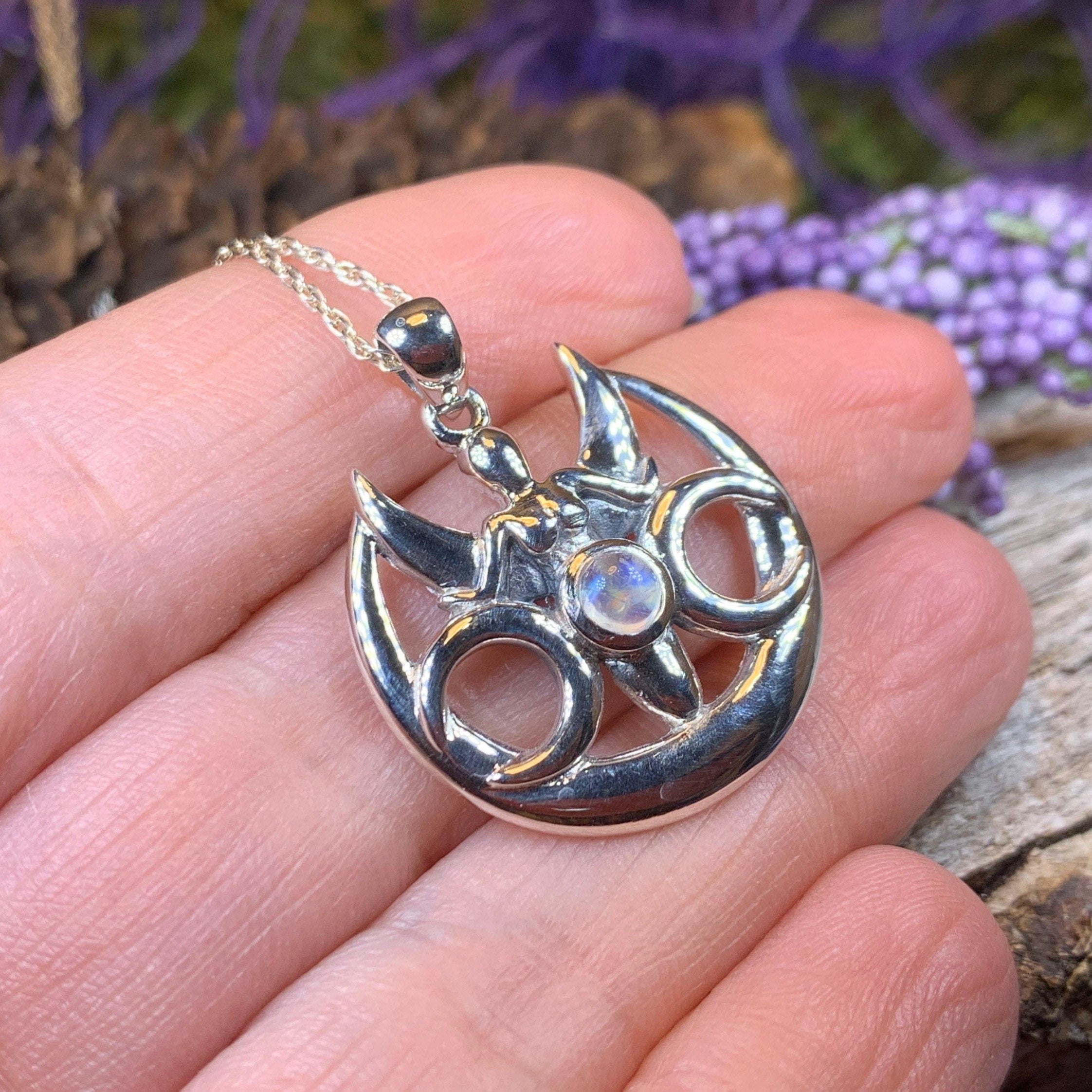 Keilia Triple Moon Goddess Necklace