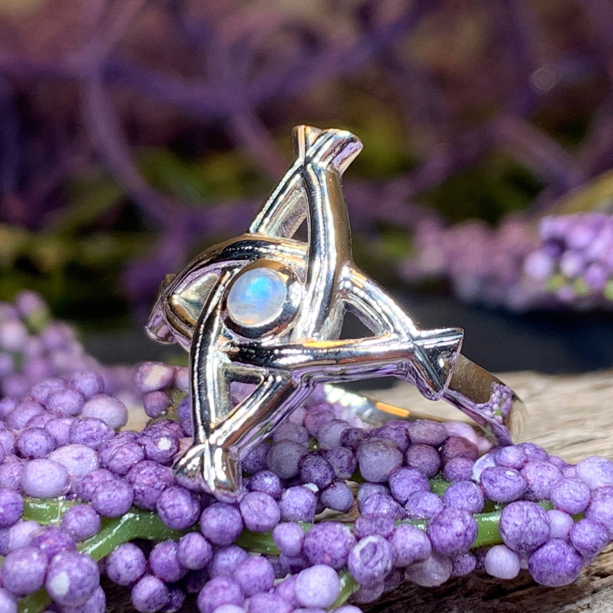 Moonstone Saint Brigid's Cross Ring