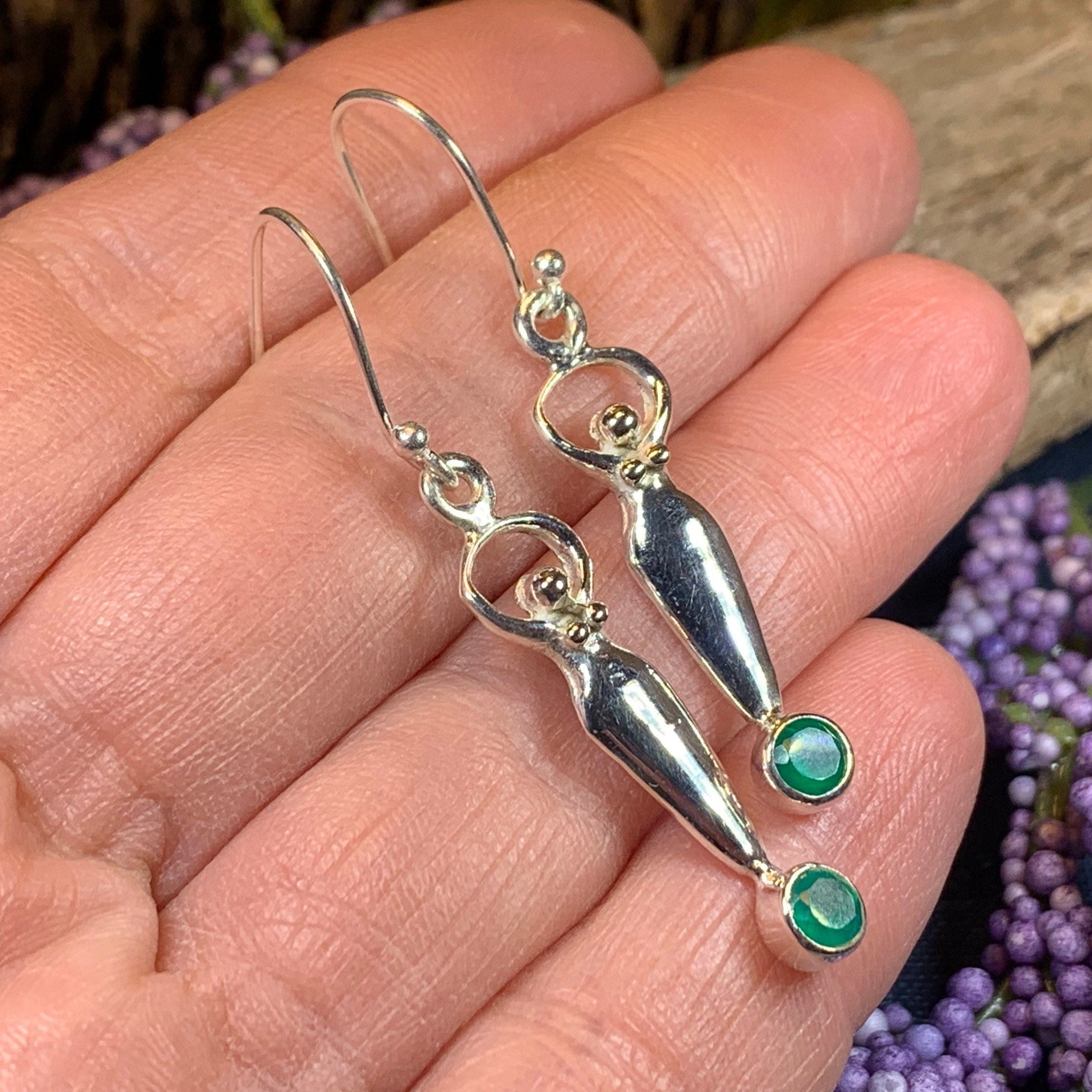 Chalcedony Goddess Earrings