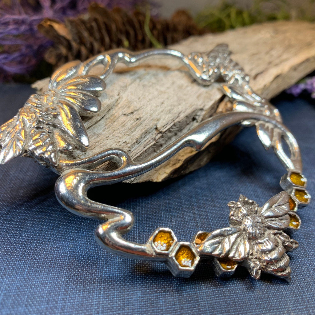 Bee & Honeycomb Scarf Ring