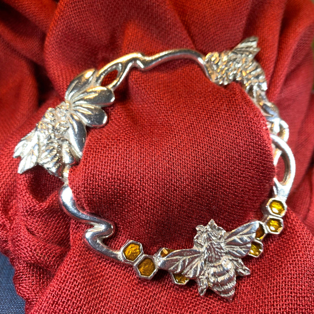 Bee & Honeycomb Scarf Ring