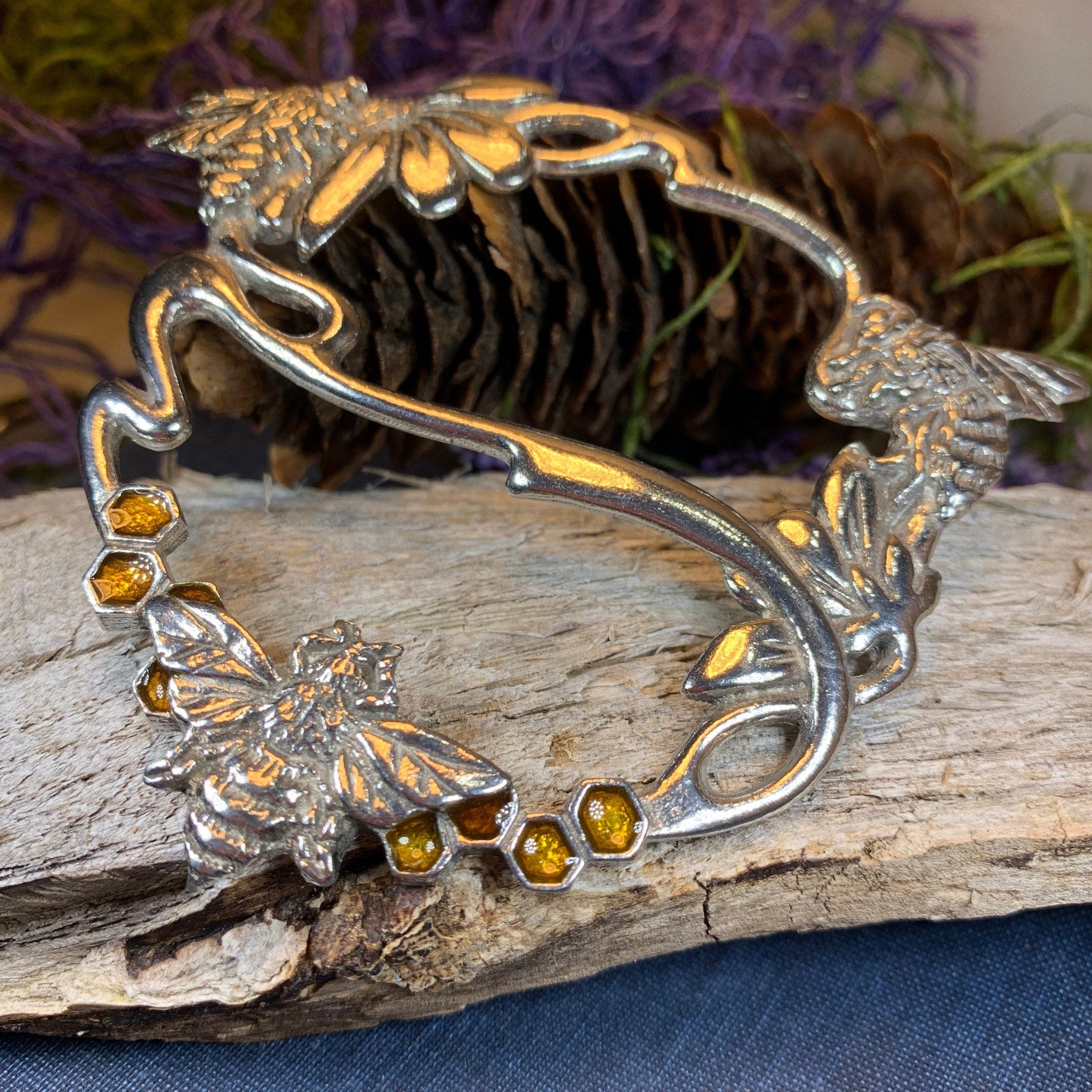 Bee & Honeycomb Scarf Ring