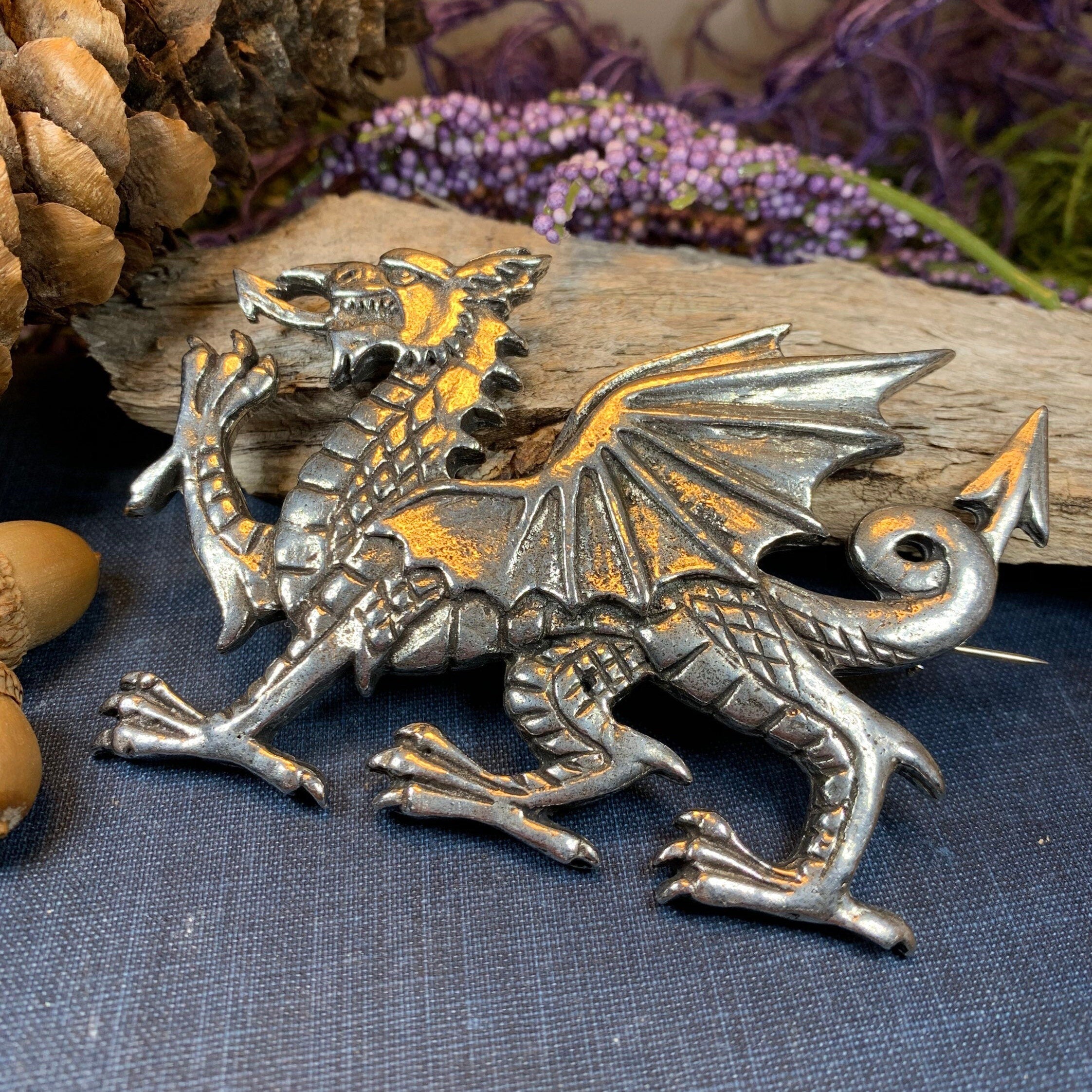 Gwynedd Welsh Dragon Brooch