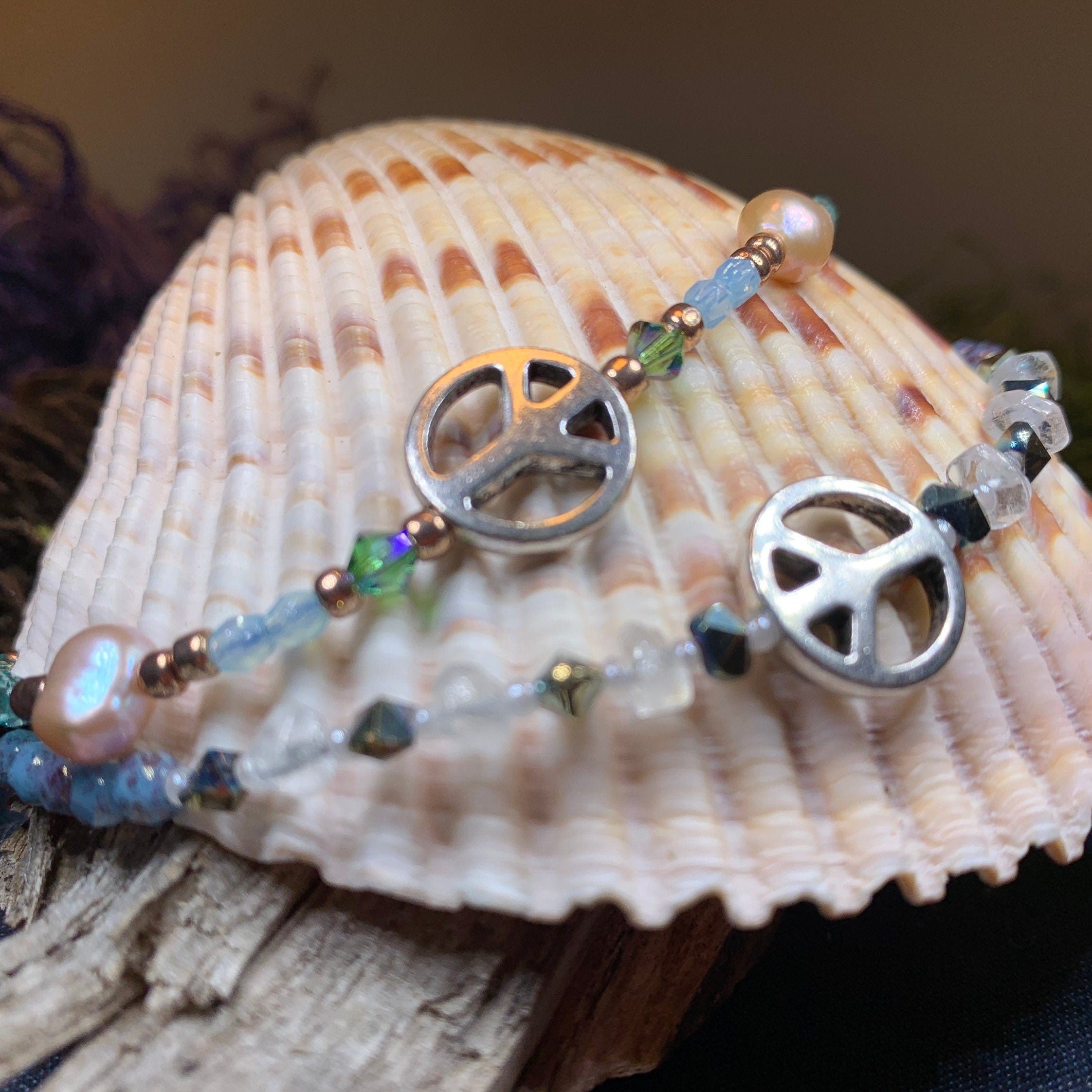 Peace Sign Ankle Bracelet