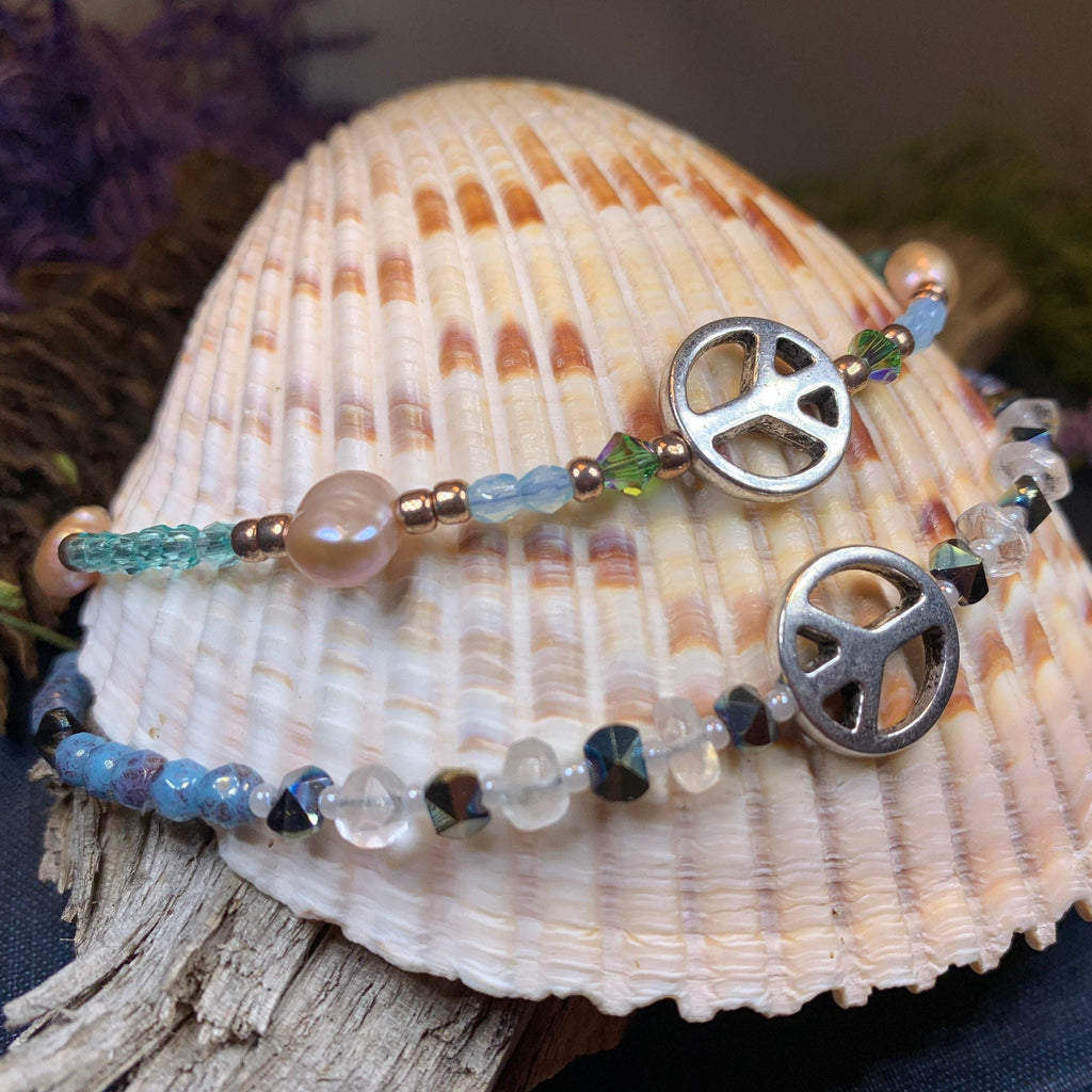 Peace Sign Ankle Bracelet