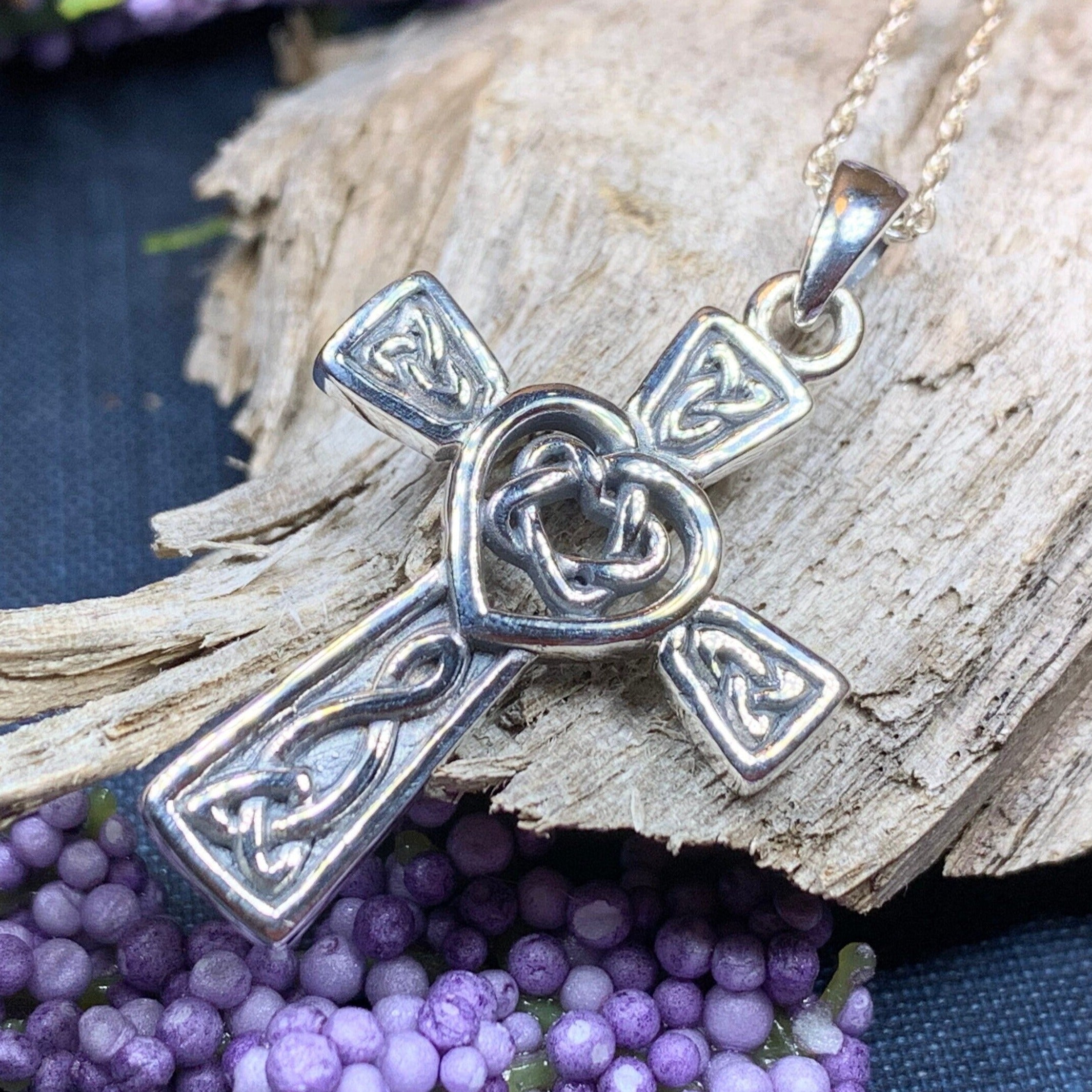 Noble Heart Celtic Cross Necklace