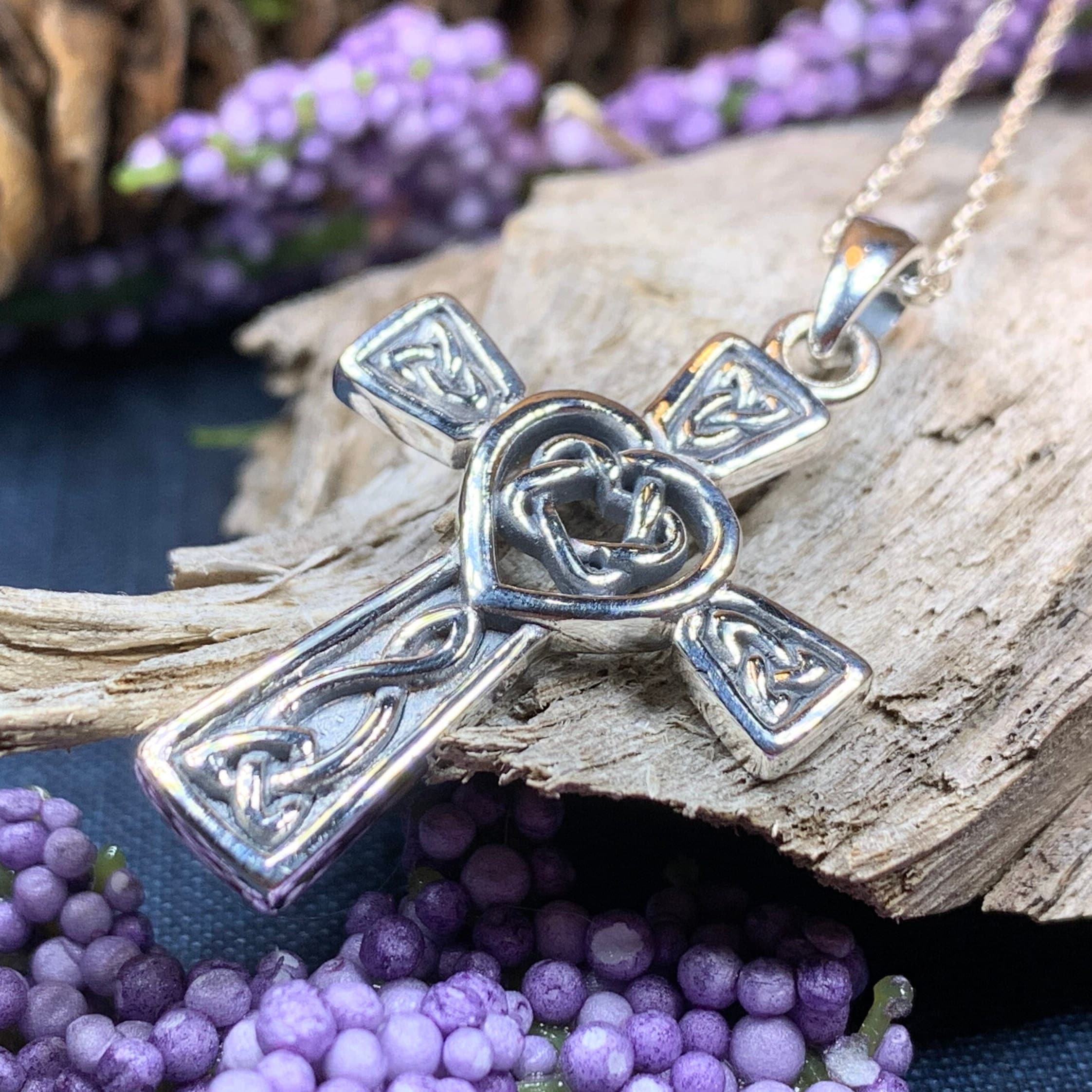 Noble Heart Celtic Cross Necklace