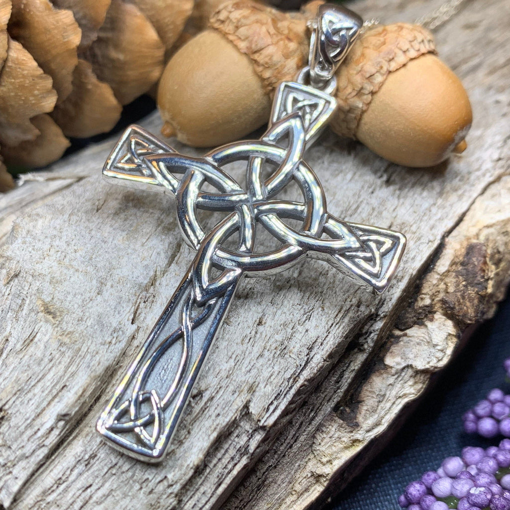 Large Four Corner Knot Celtic Cross Necklace
