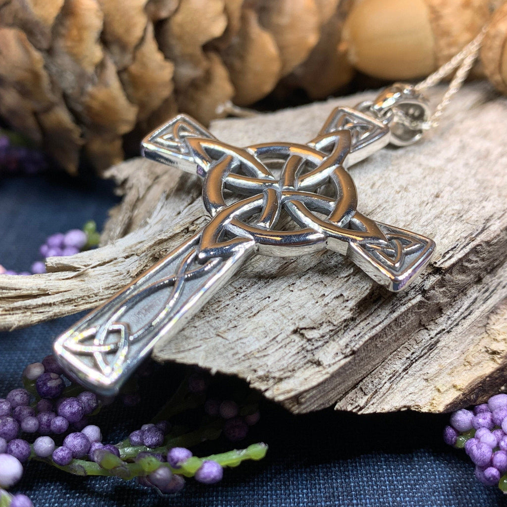 Large Four Corner Knot Celtic Cross Necklace