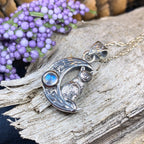 Celtic Cat in the Moon Necklace