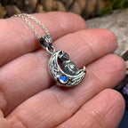Celtic Cat in the Moon Necklace