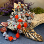 Golden Feather Long Necklace