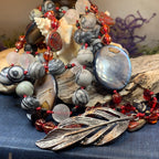 Red Skies Feather Long Necklace