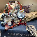 Red Skies Feather Long Necklace