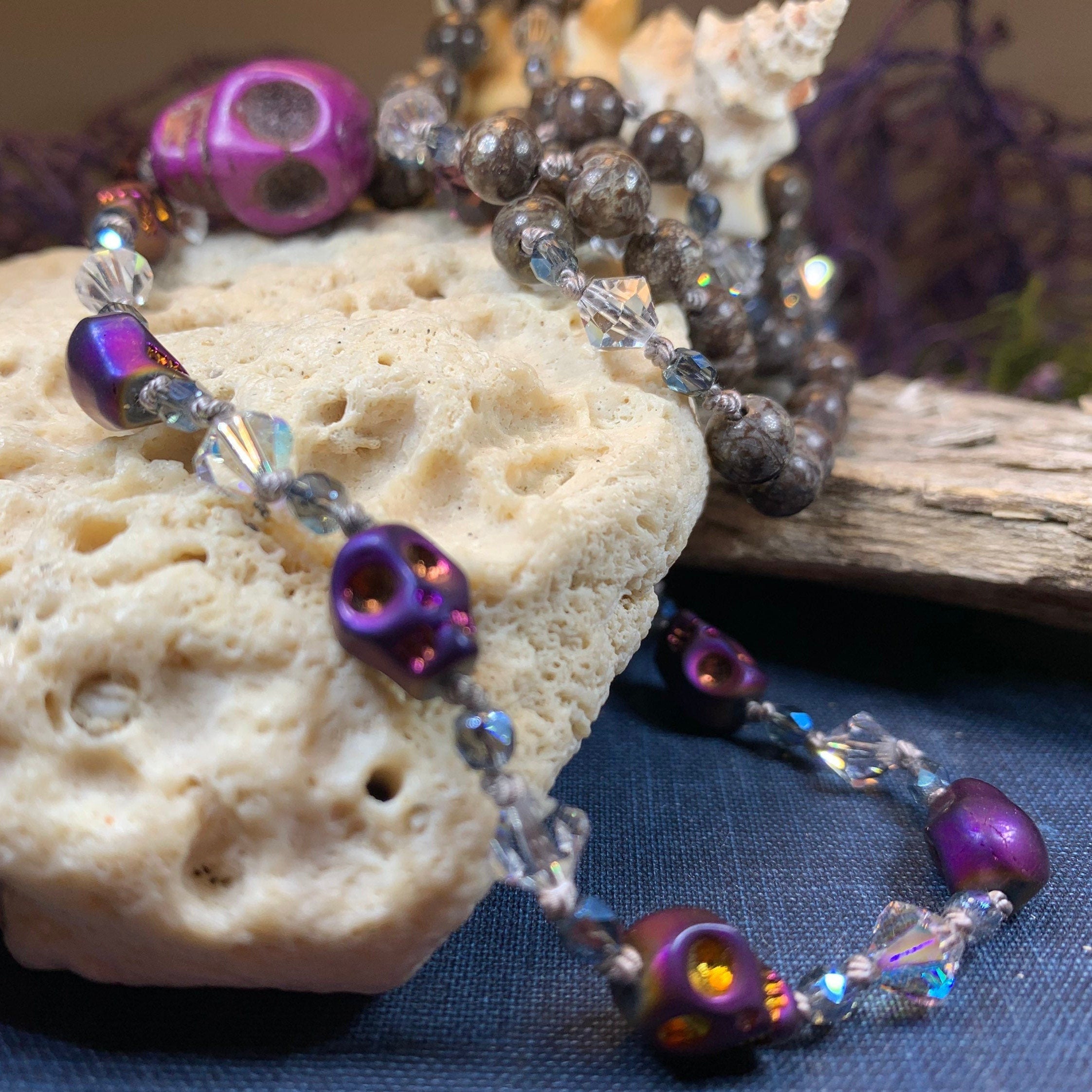 Purple Magic Long Beaded Necklace